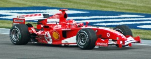 Schumacher Ferrari in practice at USGP 2005