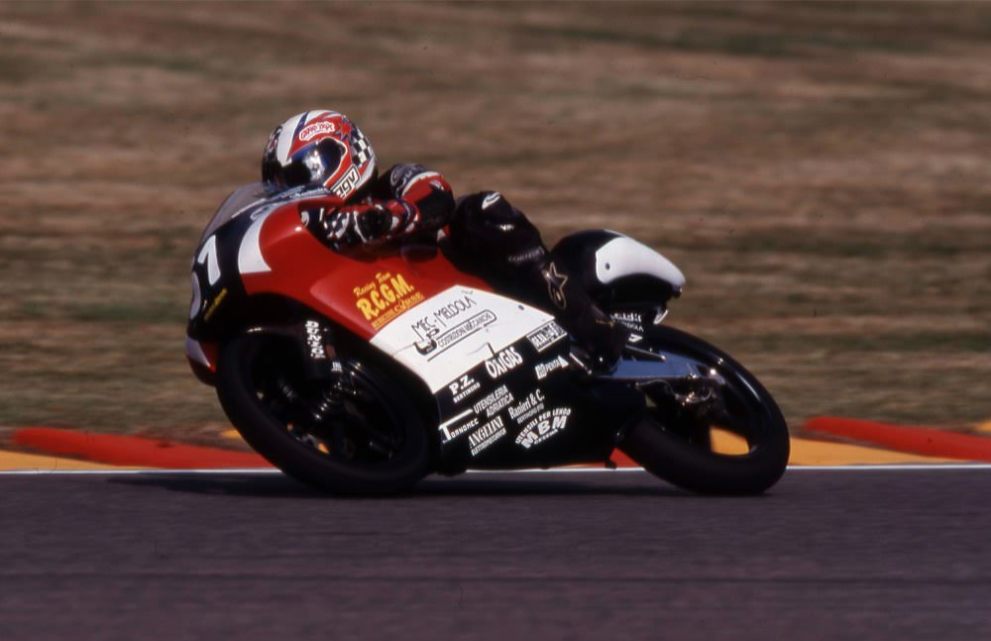 Dovizioso su Aprilia 125cc, Mugello 2001.