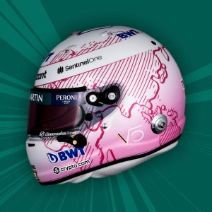 Vettel casco rosa