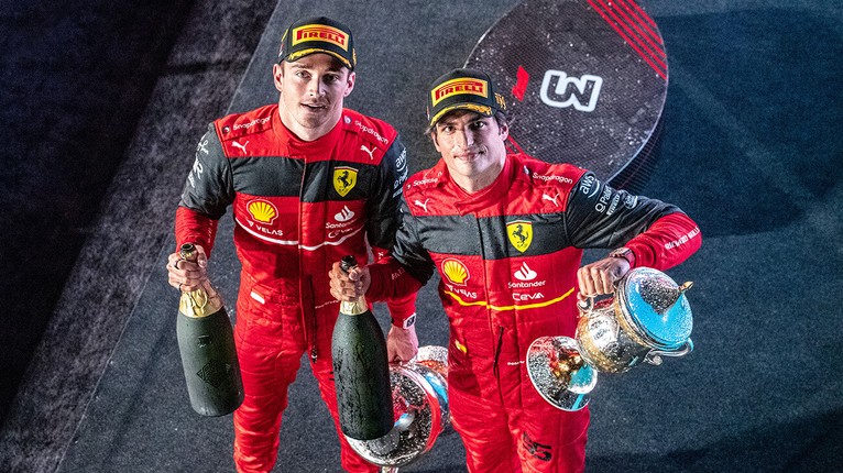 Sainz Leclerc ferrari Bahrain