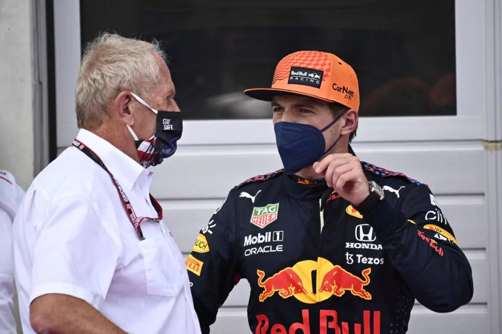 Helmut Marko e Max Verstappen.