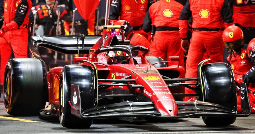 Sainz sulla sua ferrari