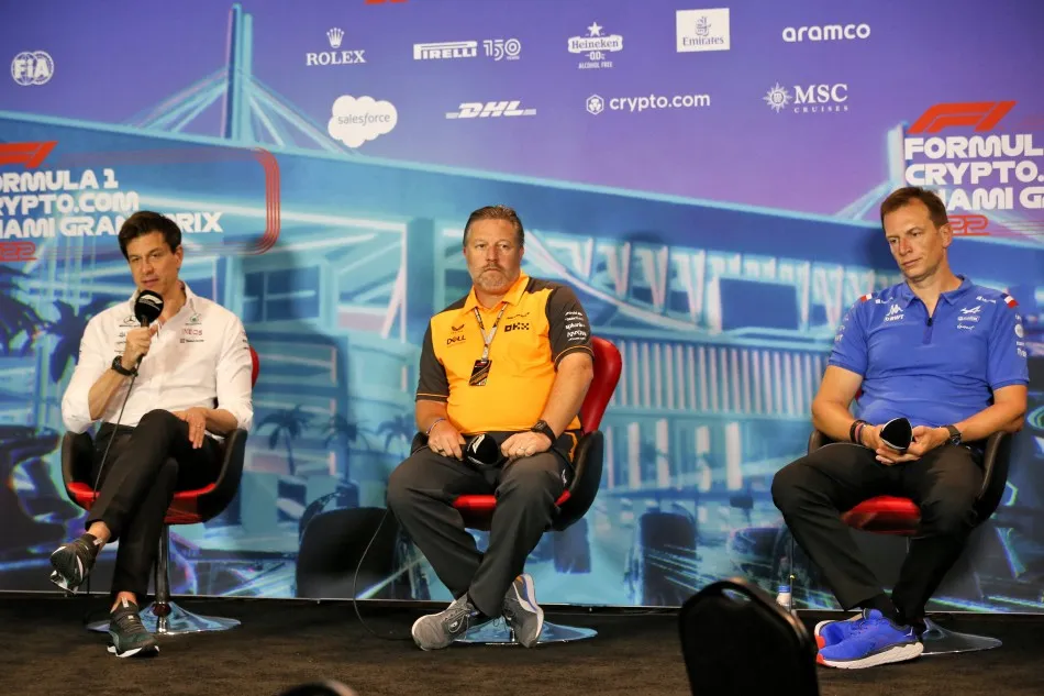 Toto Wolff, Zak Brown e Laurent Rossi