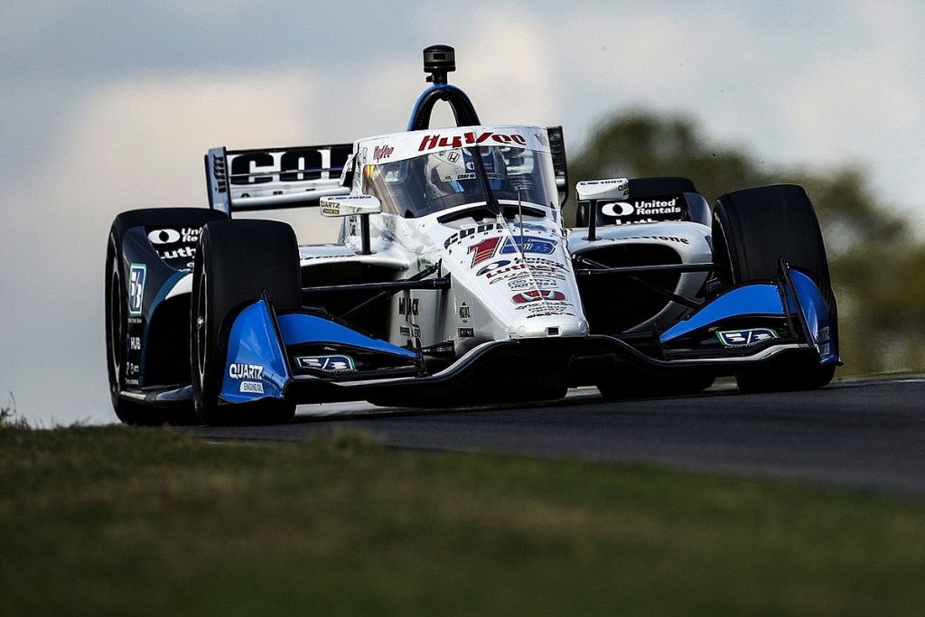 Rahal a bordo della sua monoposto durante il weekend in Alabama