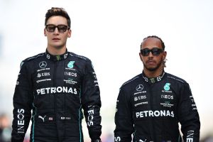 George Russell Lewis Hamilton Mercedes