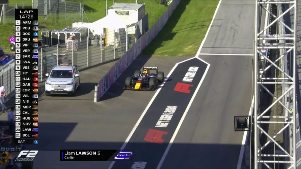 Vince Armstrong che si conferma protagonista delle Sprint Race, secondo Pourchaire col dubbio dei track limits, Drugovich solo quarto.