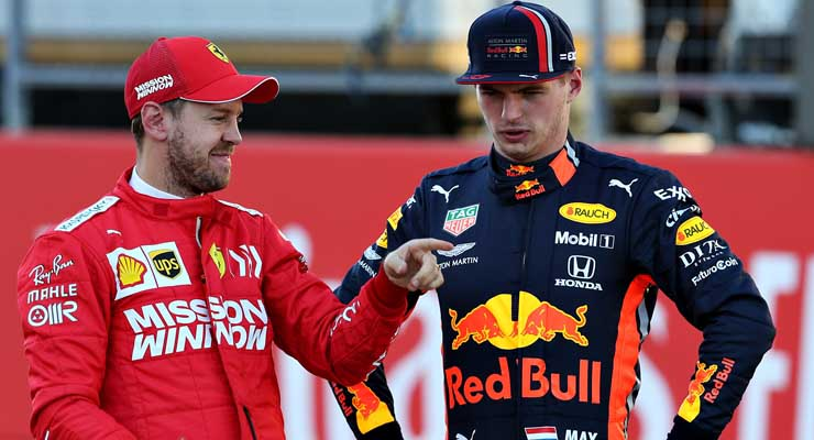 Sebastian Vettel e Max Verstappen