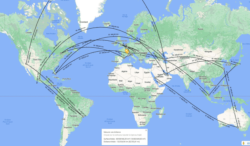 distanza tra ogni GP del calendario di F1 2023