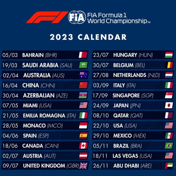 Il calendario del mondiale 2023