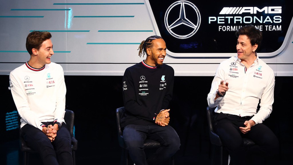 Mercedes George Russell Lewis Hamilton Toto Wolff F1