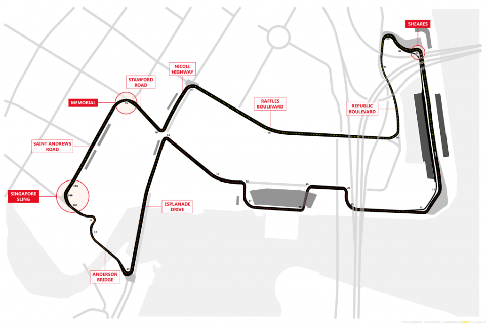 Il circuito cittadino di Marina Bay, che ospita il Gran Premio di Singapore, perderà quattro curve il prossimo anno a causa dei lavori di costruzione di un nuovo stadio.