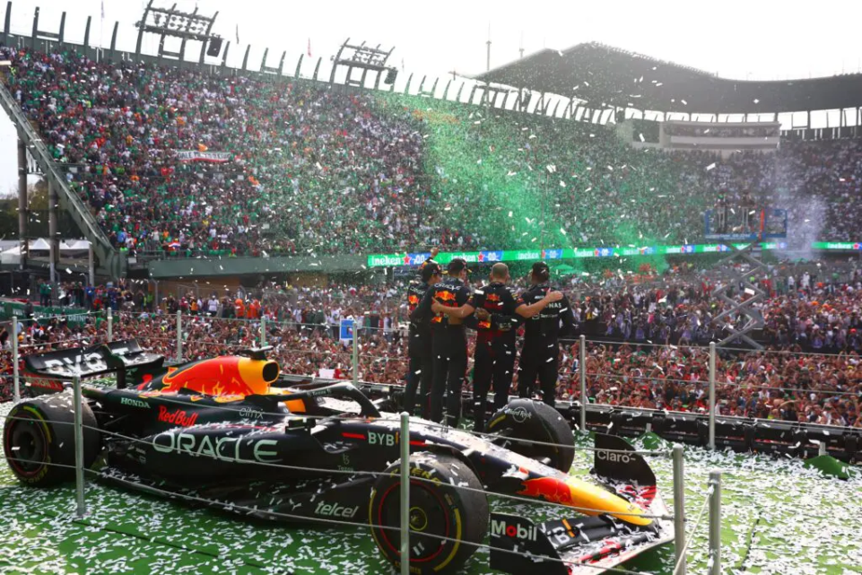 Il podio del gp del messico, strategia