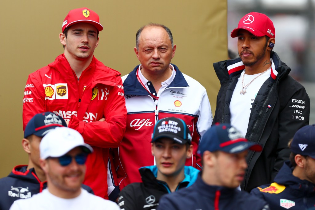 Vasseur con Leclerc e Hamilton