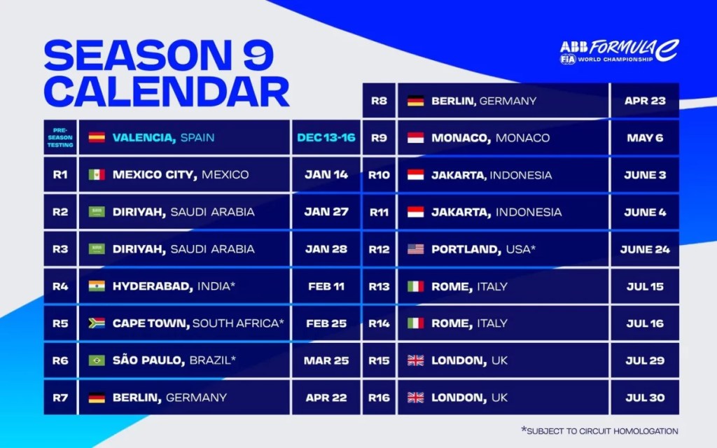 Calendario Season 9