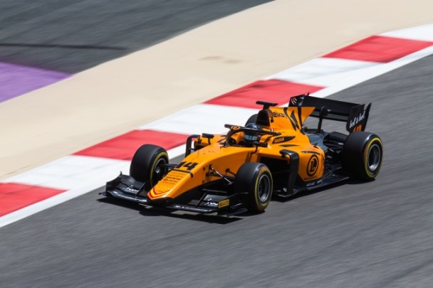 Dorian Boccolacci a bordo della Campos Formula 2 a Sakhir