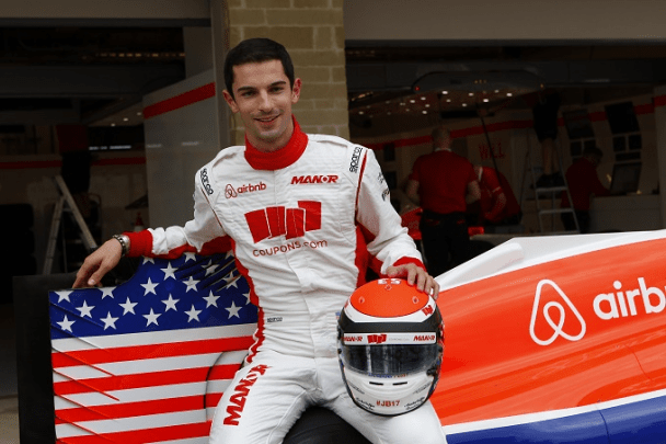 bandiera americana e Alexander Rossi
