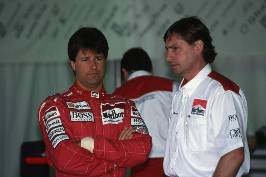 Micheal Andretti in McLaren, l'americano compagno di squadra di Ayrton Senna.