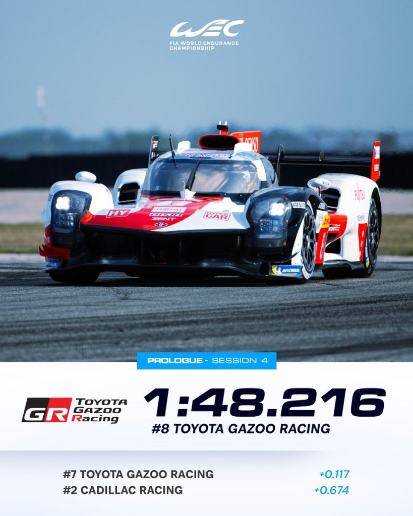 Prosegue il lavoro in vista della 1000 Miglia di Sebring: bene le Toyota, in LMP2 ancora ottimo lavoro per United Autosport.
