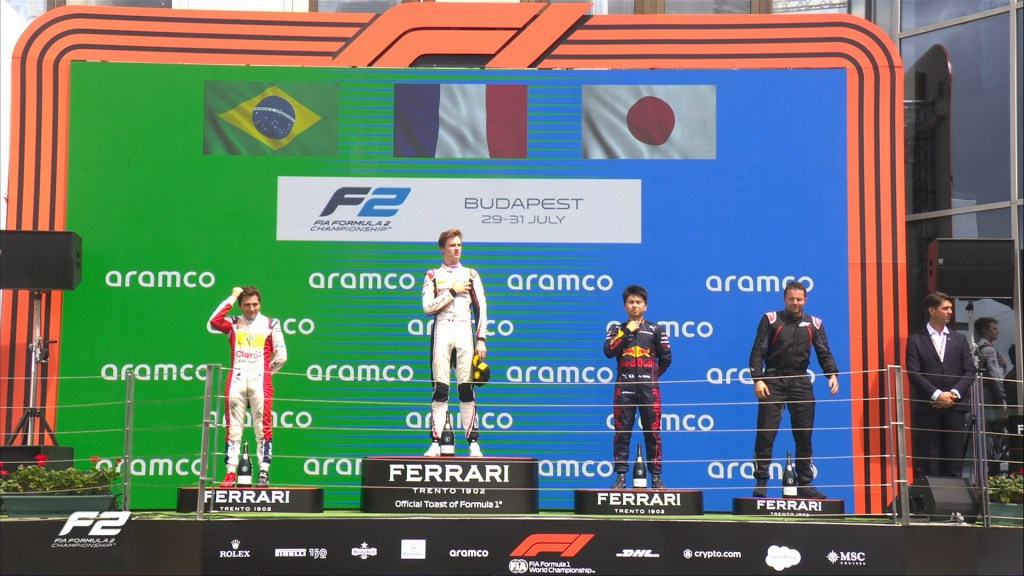 Il podio della feature race d'Ungheria del 2022