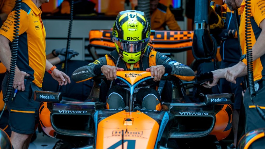 Norris nella sua McLaren