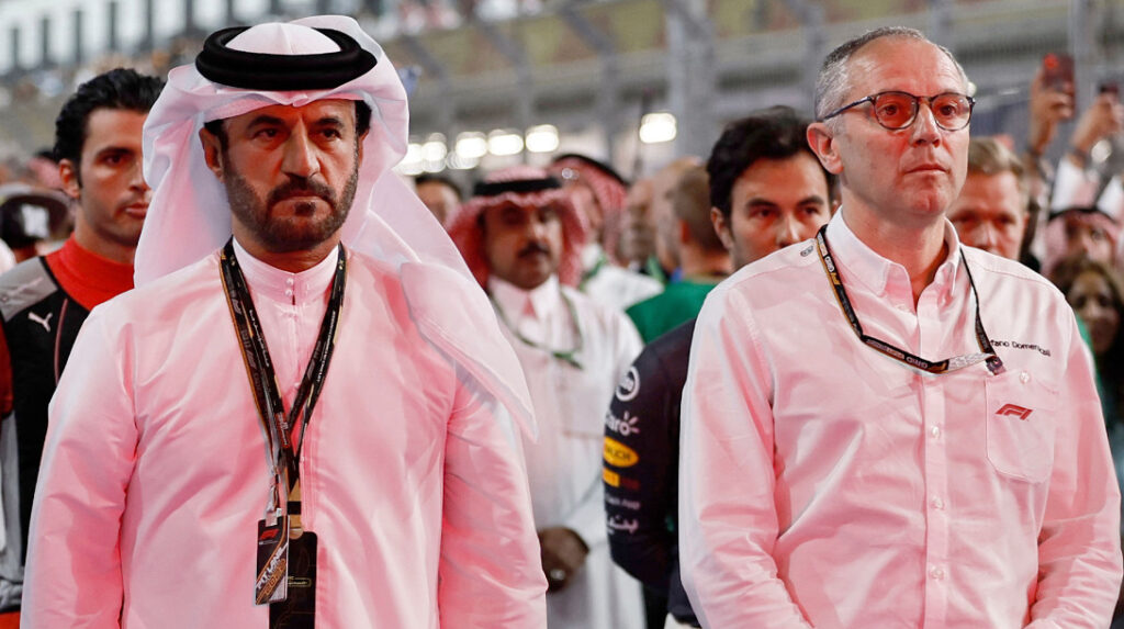 Mohammed Ben Sulayem presidente FIA e Stefano Domenicali CEO Liberty Media Corporate 1024x573 1