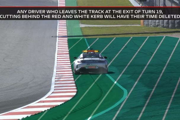 Curva 19 Austin track limits