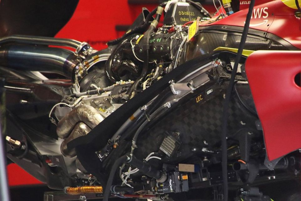 ferrari f1 75 engine detail 11