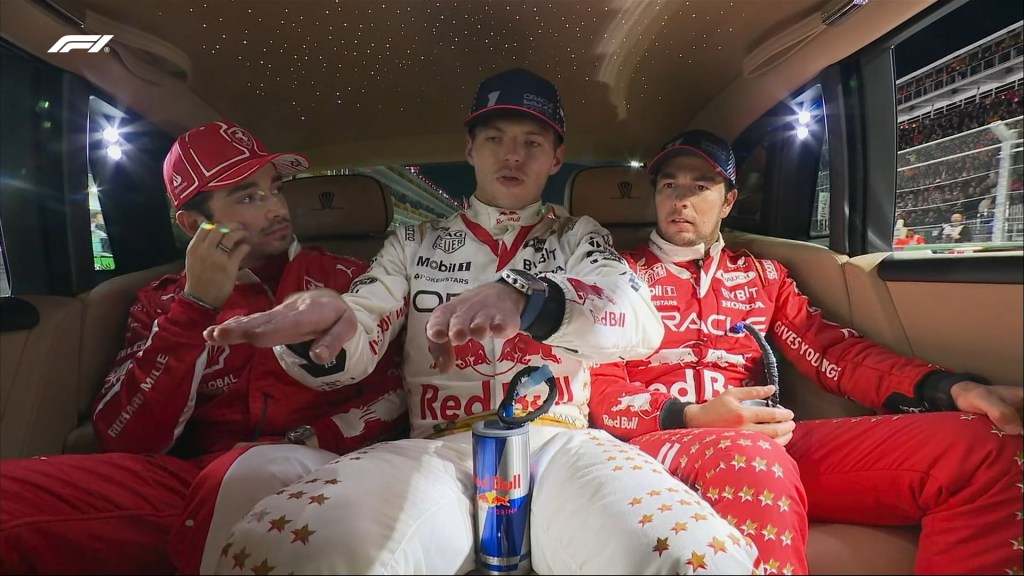 Verstappen, Leclerc e Perez sulla via del podio di Las Vegas