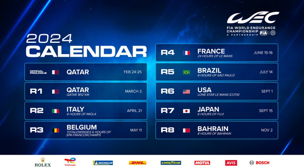 Calendario 2024 del WEC