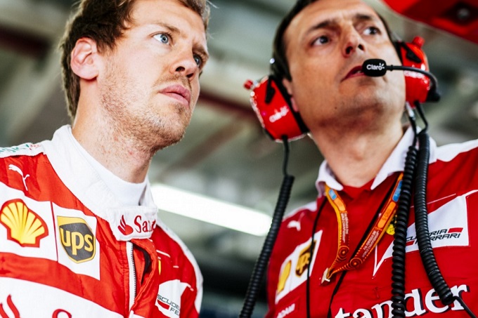 Riccardo Adami e Sebastian Vettel che lavoravano insieme nella stagione del 2016