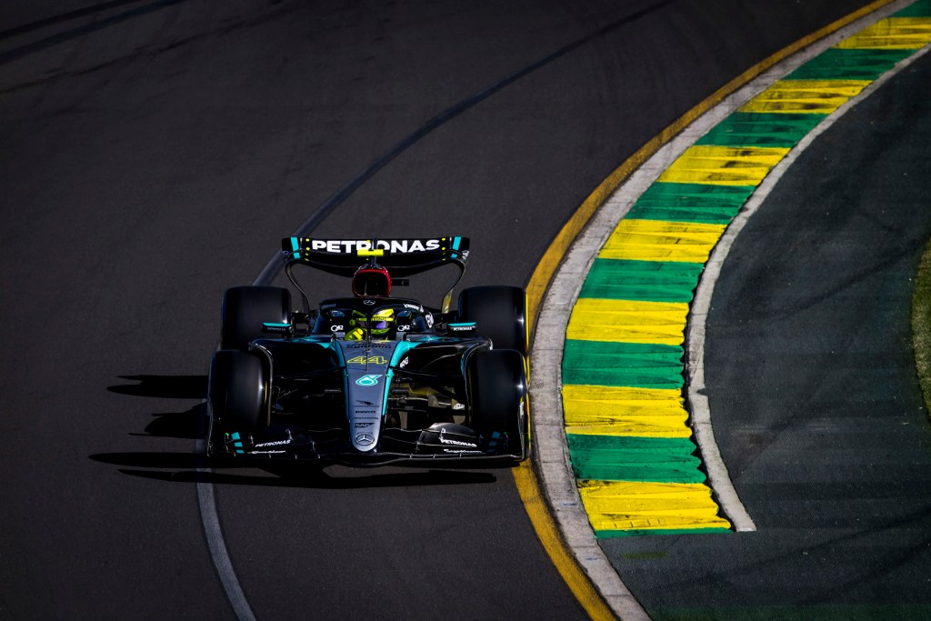 W15 di Lewis Hamilton durante il Gran Premio in Australia 2024