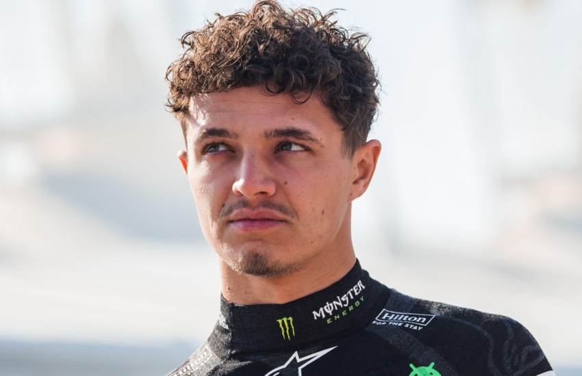 lando norris looks up bahrain testing 2024 planetf1