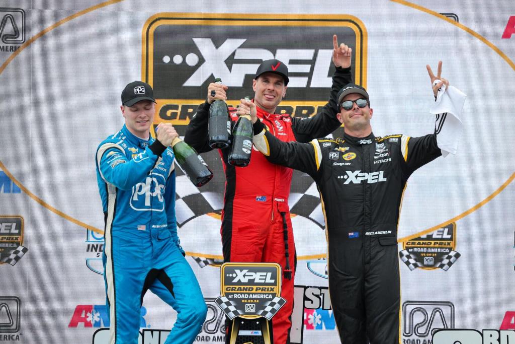 Il trio Penske dominante al GP di Road America a fine gara