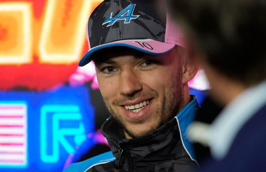 pierre gasly smiling in the press conference planetf1