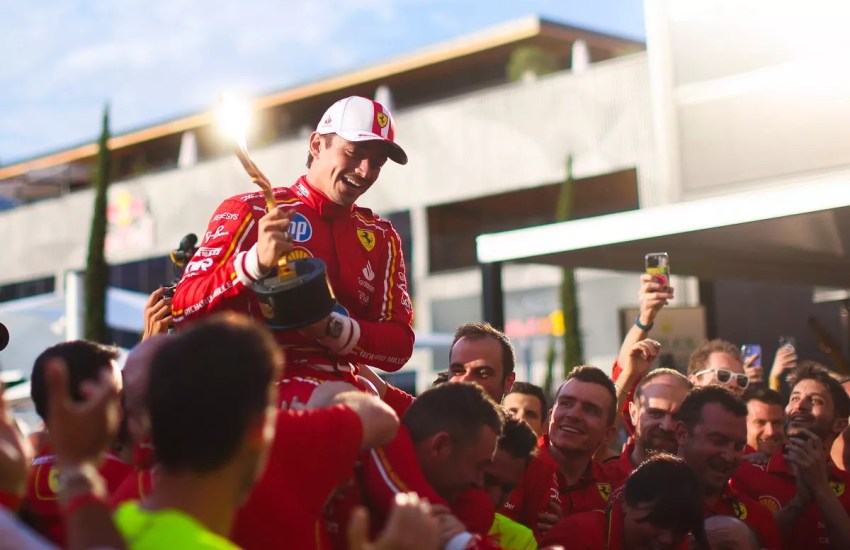 race winner charles leclerc fe
