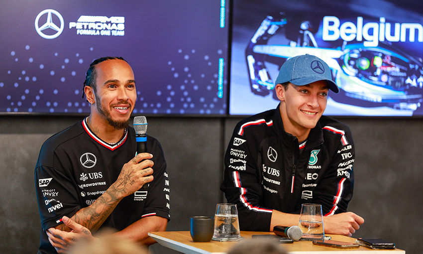 gp belgio 2024 russell e hamilton