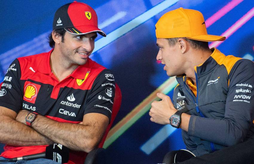 carlos sainz lando norris talk planetf1