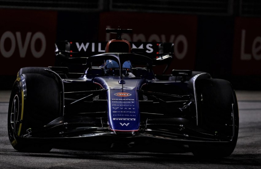 Alex Albon driving in FP2 at Singapore