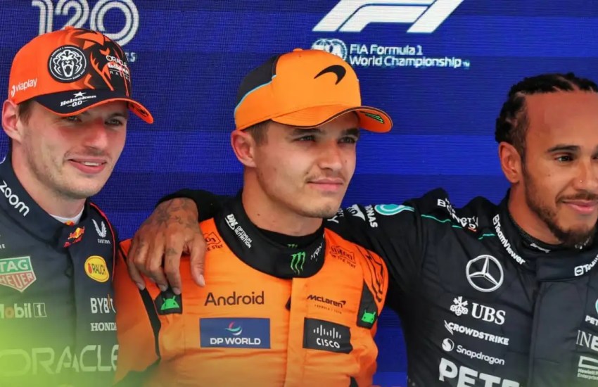 Norris, Hamilton e Verstappen