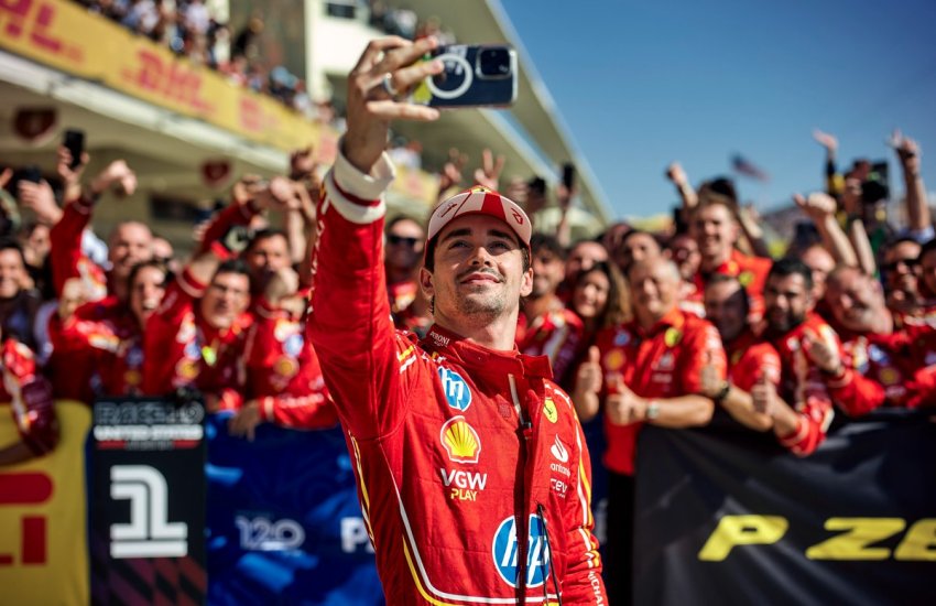 Charles Leclerc selfie GP Stati Uniti Austin America COTA 2024