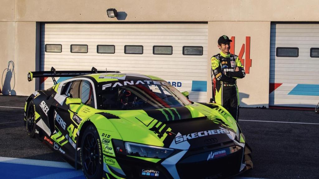 Valentino Rossi con la sua Audi R8 LMS GT3 Evo II nel 2022