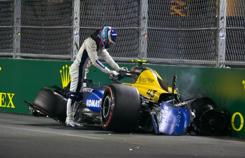 Colapinto incidente Qualifiche Las Vegas 2024