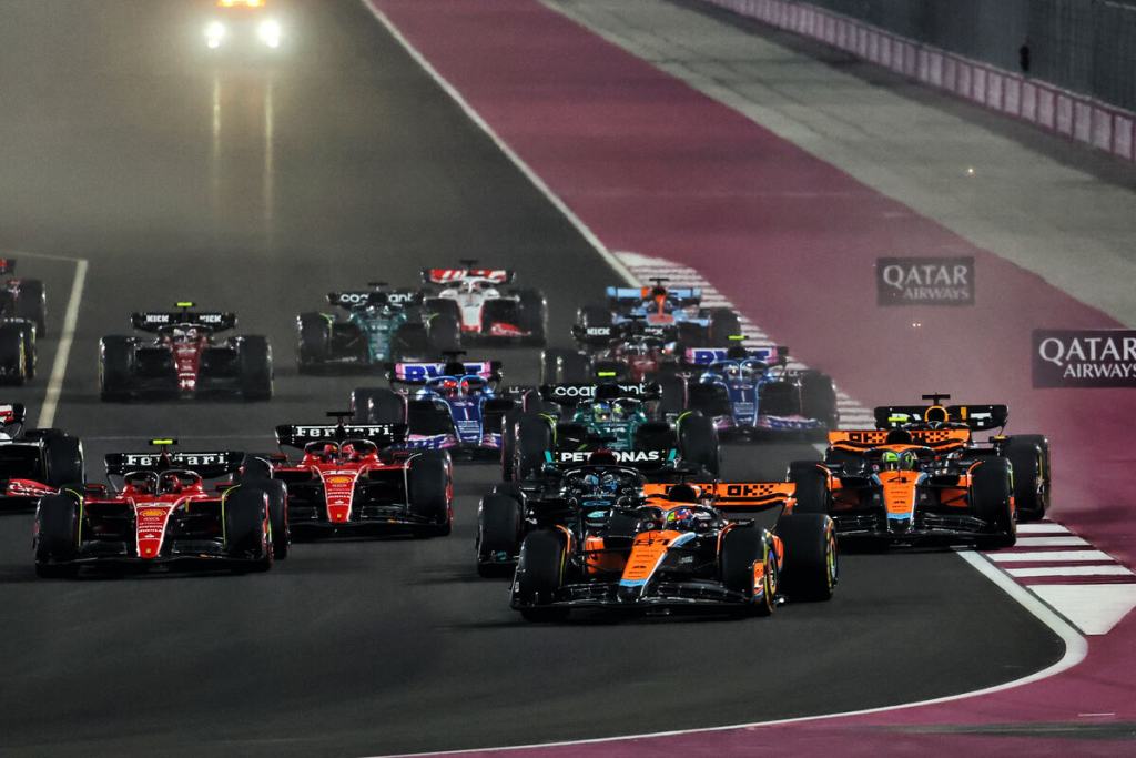 Lo start del GP del Qatar di F1 del 2024
