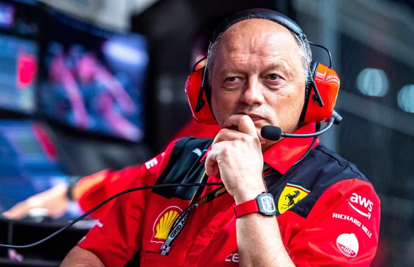 Fred Vasseur on Ferrari pitwall at 2023 Saudi Arabian Grand Prix