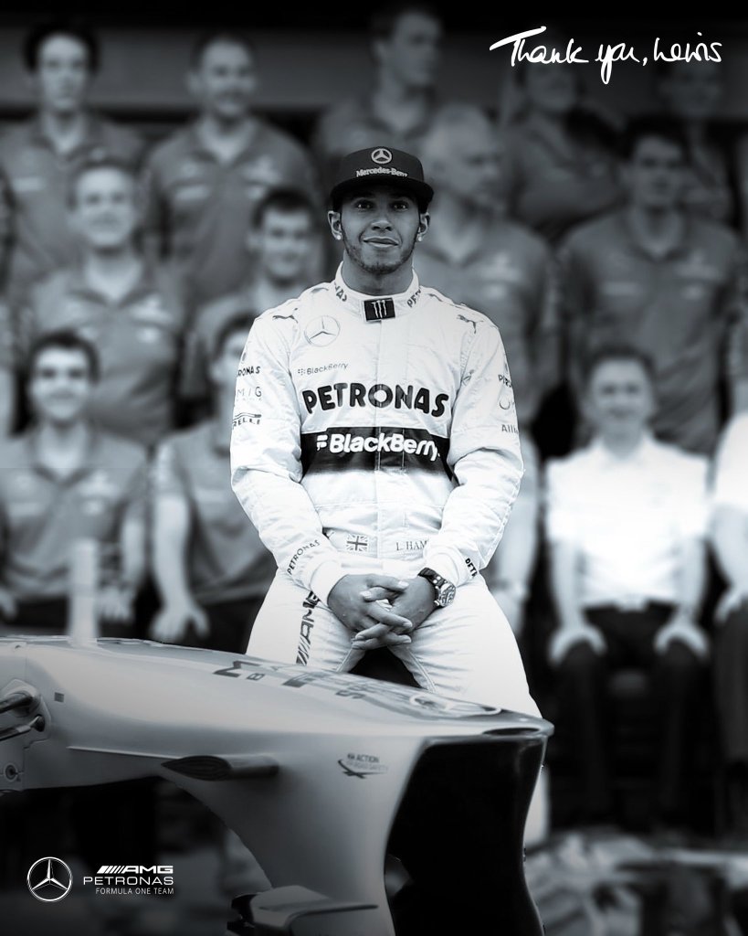 Il momento è giunto. Adesso è davvero l'ora dei saluti. Lewis Hamilton, con una lettera immaginaria, si inchina davanti alla sua Mercedes.