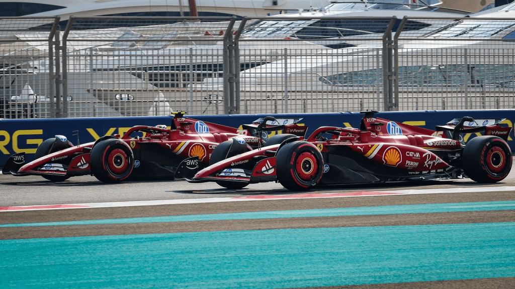 Shwartzman Leclerc Ferrari test post stagionali Abu Dhabi 2024