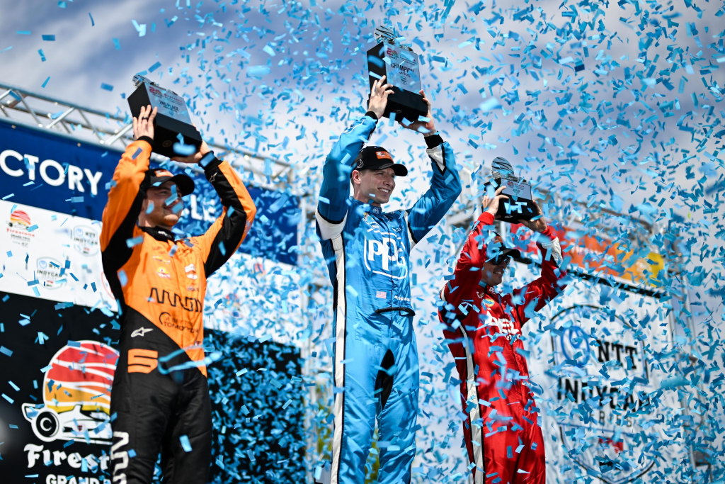 podio indycar gp st. petersburg 2024