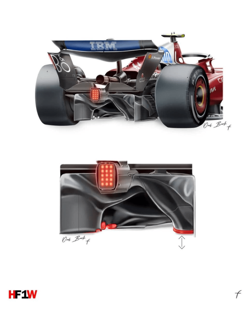 Disegno accurato Ferrari SF-25 diffusore