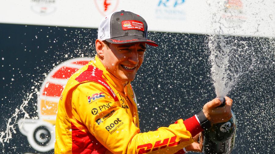 indycar driver lex palou celebrates after 3CSMX4BF75G6BO6TF532MK4XPY