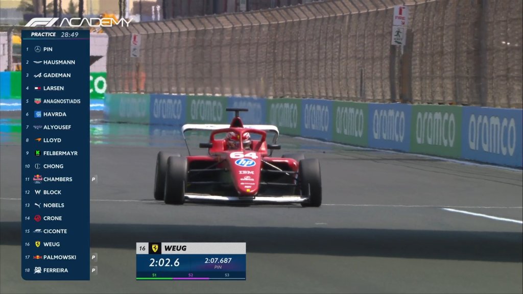 La pilota Ferrari beffa Palmowski all’ultimo giro utile. Weug precede anche la leader del campionato Doriane Pin in una sessione di libere combattuta fino all’ultimo secondo...